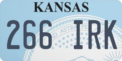 KS license plate 266IRK