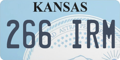 KS license plate 266IRM