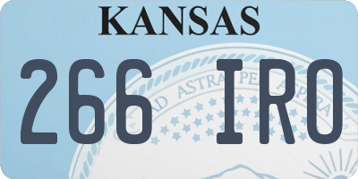 KS license plate 266IRO