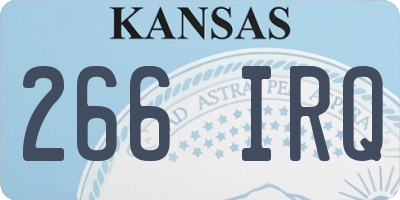 KS license plate 266IRQ