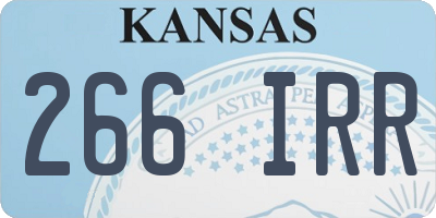 KS license plate 266IRR