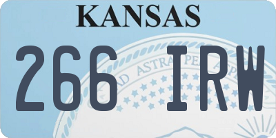 KS license plate 266IRW