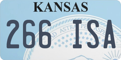 KS license plate 266ISA