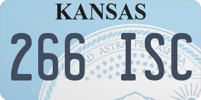 KS license plate 266ISC