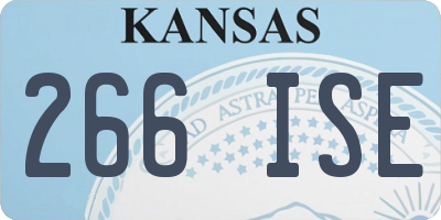 KS license plate 266ISE