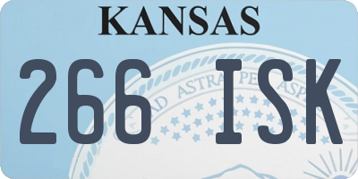 KS license plate 266ISK