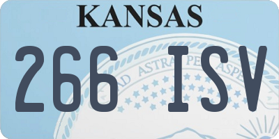 KS license plate 266ISV