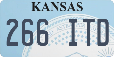 KS license plate 266ITD