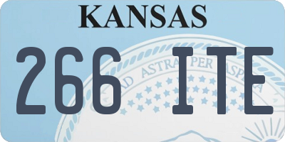 KS license plate 266ITE