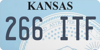 KS license plate 266ITF