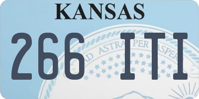 KS license plate 266ITI
