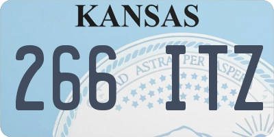 KS license plate 266ITZ