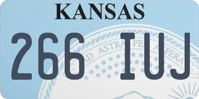 KS license plate 266IUJ