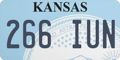 KS license plate 266IUN