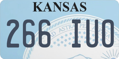 KS license plate 266IUO