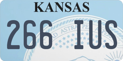 KS license plate 266IUS