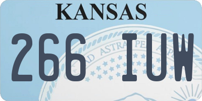 KS license plate 266IUW