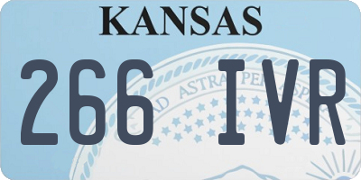 KS license plate 266IVR