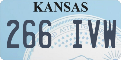 KS license plate 266IVW