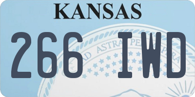 KS license plate 266IWD