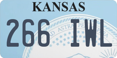 KS license plate 266IWL