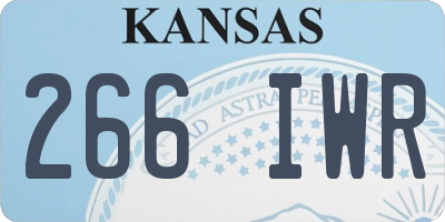 KS license plate 266IWR