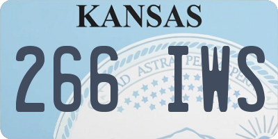 KS license plate 266IWS