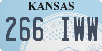 KS license plate 266IWW
