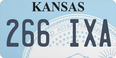 KS license plate 266IXA