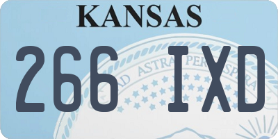 KS license plate 266IXD
