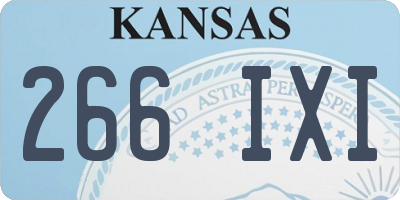 KS license plate 266IXI