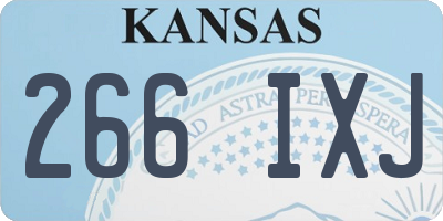 KS license plate 266IXJ