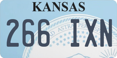 KS license plate 266IXN