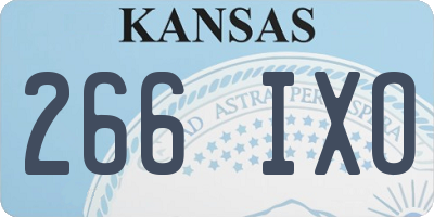 KS license plate 266IXO
