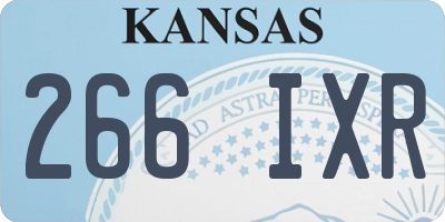 KS license plate 266IXR