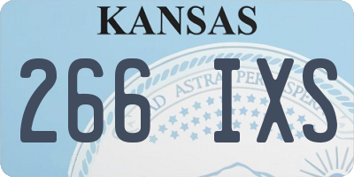 KS license plate 266IXS