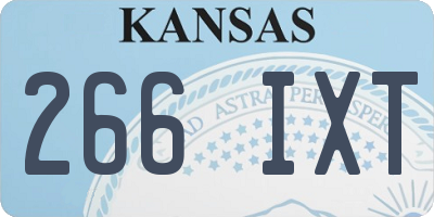 KS license plate 266IXT