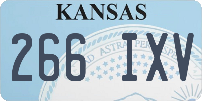 KS license plate 266IXV