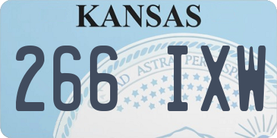KS license plate 266IXW