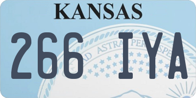 KS license plate 266IYA