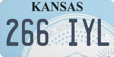 KS license plate 266IYL