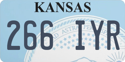 KS license plate 266IYR