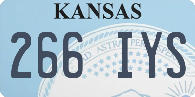 KS license plate 266IYS