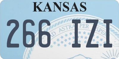 KS license plate 266IZI