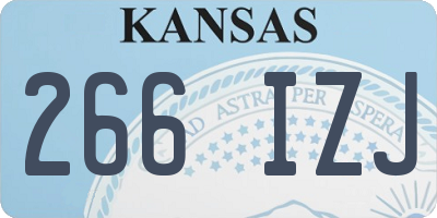 KS license plate 266IZJ