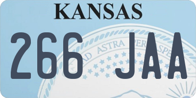 KS license plate 266JAA