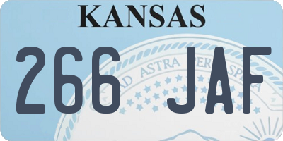 KS license plate 266JAF