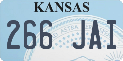 KS license plate 266JAI