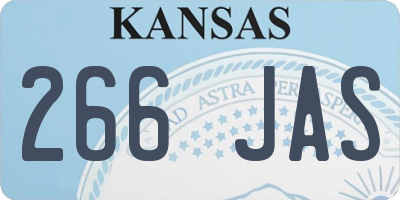 KS license plate 266JAS
