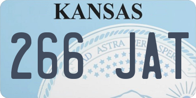 KS license plate 266JAT